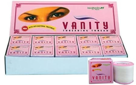 AARNAV 10 x Spulen, antibakterielle Vanity-Augenbrauen-Einfädelfäden, Vanity-Augenbrauen-Einfädelfäden, Baumwollfäden für die Gesichtshaarentfernung, extra weiche, starke Fäden