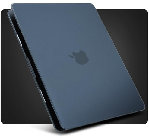 ZYB Custodia per 2022 2024 2025 MacBook Air 13,6 Pollici M4 A3240 M3 A3113 M2 A2681, Ultra Sottile Cover Protettiva Plastica Rigida, Opaco Mezzanotte