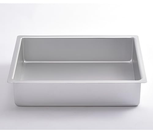 i enjoy + Cake Pan Aluminium Oblong (8 x 12 x 3) Baking Tray, Anodised Brownie Pan,Cake Tin, Silver