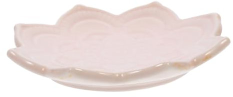 MAGICLULU Plateau à Bijoux En Céramique Mandala Fleur Irrégulière, Porte-bague Décoratif Rose, Plat De Rangement Multifonction Pour Bureau Et Salle De Bain, Support Organisateur De Bijoux Élégant
