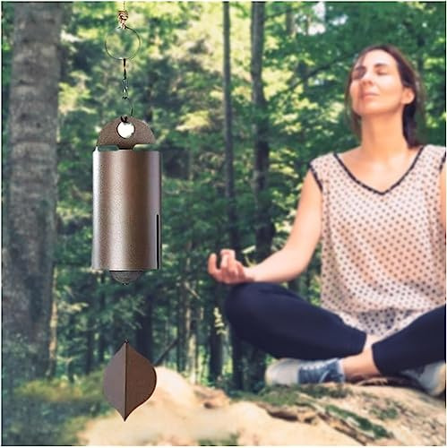 Metall-Windspiel für den Außenbereich, groß, tiefer Ton, neue tiefe Resonanz, Gelassenheitsglocke, einzigartiges Windspiel mit niedrigem Ton für den Außenbereich, Kupfer-Gartendekoration