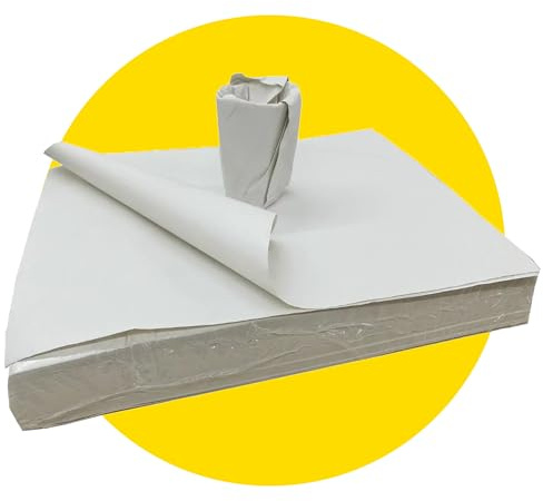 Wellpack Europe White Packing Paper Sheets for Wrapping, Parcel, Moving House, Gifts, Chip Shop, Packaging, Size A3 Large 50.8x76.2cm (50)