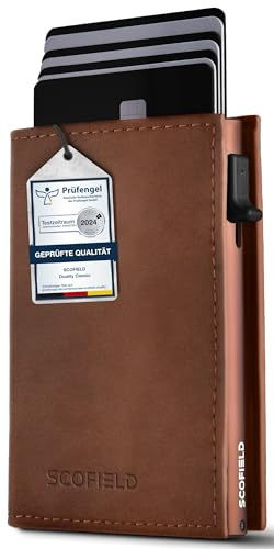 SF SCOFIELD Duality Magflip Slim Wallet mit Münzfach | Kartenetui Herren für 9-10 Karten | Geldbeutel Portemonnaie mit RFID Schutz | Wallets for Men | Kreditkartenetui