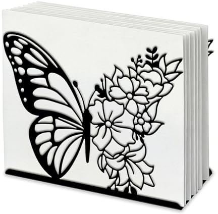 SUPERDANT Serviettenhalter Mit Schmetterlingsblumen Für Tische Serviettenständer Aus Schwarzem Eisen In Schmetterlingsform Durchbrochenes Serviettenspender Blumen Napkin Holder Dekor Für Küche
