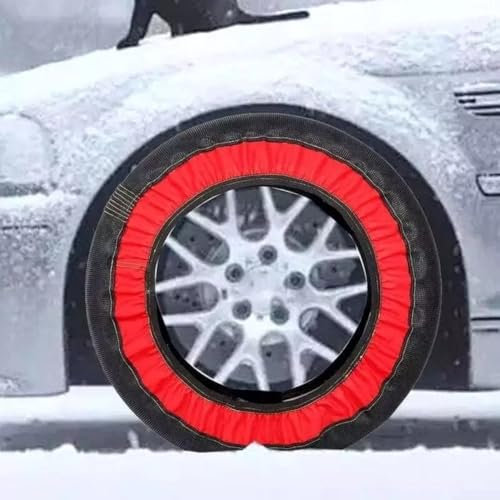 Besttoolifes 2 Stück Anti-Rutsch-Ketten Auto Rad Reifen Schnee Socken Winter Anfahrhilfe für Fahrzeuge mit geringer Freiraum Einfache Installation Nylon (6001)