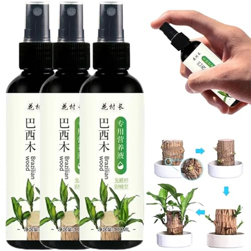 3 Stück Brasilianisches Holzpflanzendünger, Zimmerpflanzendünger für Glücksbambus, Brasilianischer Holzzimmerpflanzendünger, Flüssigdünger für Zimmerpflanzen, 100 ml Zimmerpflanzendünger Gartendünger