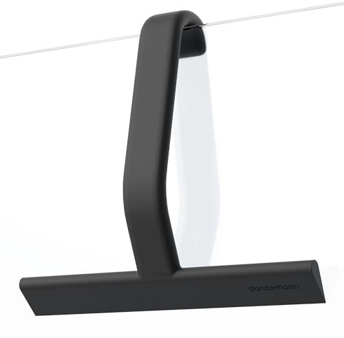 dancemoon JustHang Tergivetro Doccia per Porta in Vetro, Silicone Monoblocco con Gancio Integrato, 25 cm, Nero