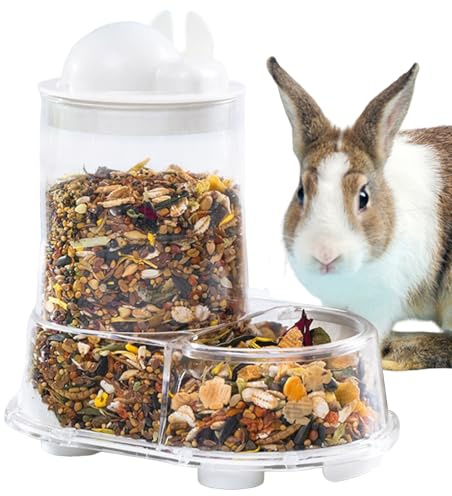 Hamster-Futterspender, automatischer Igelnapf, 15,2 x 15,5 x 10 cm, große Kapazität, Wasserflaschenhalterung, Tierfutterspender, ideal für Kaninchen, Nisten und Training im Innenbereich