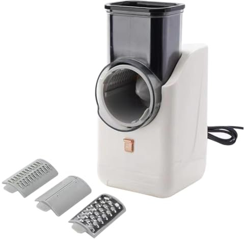 Pesfehhy Rallador de Queso Eléctrico Versátil Ensaladora Eléctrica Desmontable para Cocina Rebanadora de Verduras para Quesos de Patata