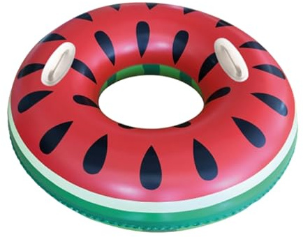 Sicignano Aufblasbarer Donut Ø 90 cm Melone mit Griffen – bunt und frisch, perfekt für Spaß im Meer oder Pool, ab 3 Jahren