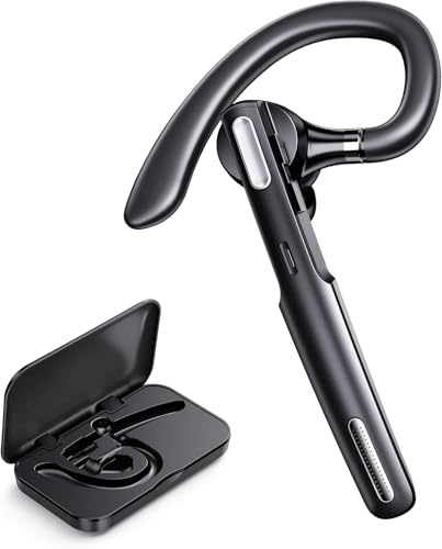 Swiitech Bluetooth Headset, Wireless Bluetooth Earpiece V5.0 Hands-Free Earphones with Built-in Mic for Driving/Business/Office, Compatible with iPhone and Android