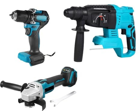 Hammer Drill Brushless 125MM Electric Angle Grinder 13mm Impact Drill Rotary Hammer Combo Kit Power Tool Sets(No Battery)