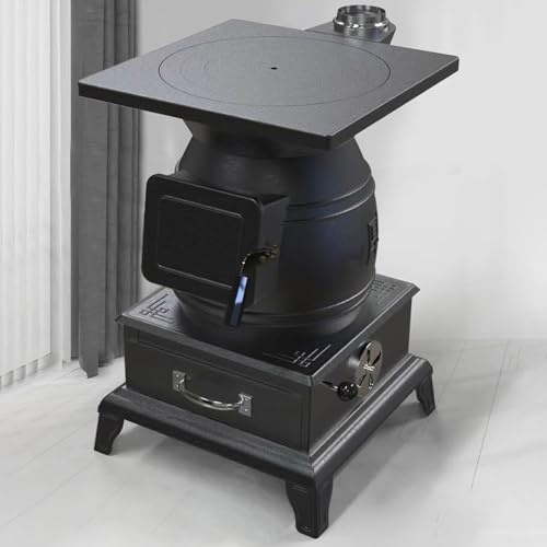 Luftdichter Holzofen, Kompakter Holzofen for Zuhause, Camping, Heizen im Freien, Wasserkochen, Kochen