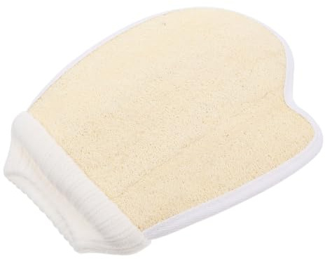 VALICLUD Guantes Exfoliantes de Lufa para Cuerpo Limpieza Profunda y Diseño Cómodo, Toallita de Baño Beige Adecuado para Exfoliación y Cuidado Personal