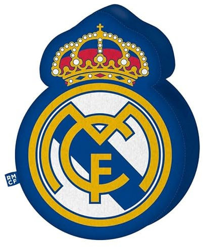 ARDITEX Clubes-Real Madrid Cojín Bordado con Forma 37.5x28x4 cm Oficial RM17499