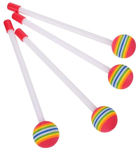 TOYANDONA Lot de 4 Baguettes de Batterie pour Enfants, Couleurs Arc-en-ciel, en Plastique Souple, pour Jouer de La Musique.