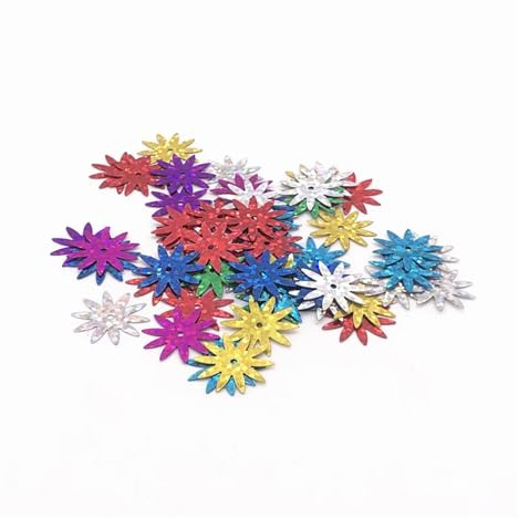 HKVTVCYPYA 500 st 18 mm nål blomma laserblandad PVC-paljett sömnad bröllopshantverk DIY klädtillbehör