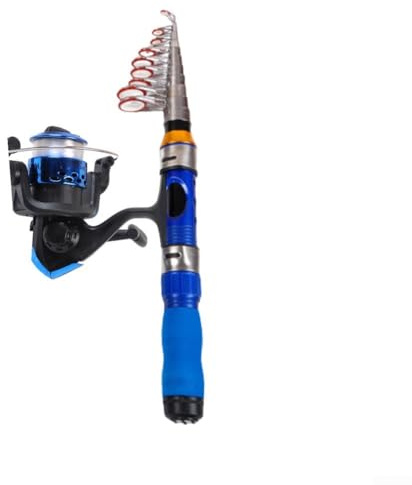 Lätt teleskopisk mini fiskespö kit med rulle för kombo kolstång designad för resor och effektivt fiske (blå 230 m set)