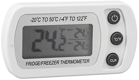 ERYUE Digital Refrigerator Fridge Thermometer Precise Measurement for Kitchen Camping - White