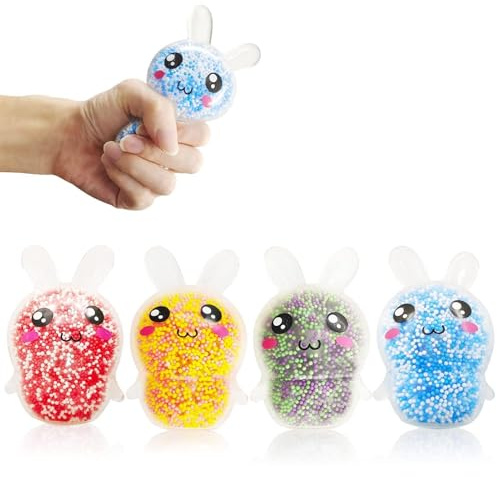 4 Stück Stress Squeeze,Leuchtendes Squeezes Toys,Antistress Bälle Squishy | Squishy Anti Stress Squeeze,Squishies,Leuchtendes Spielzeug,AntiStress Squeezies Ball,StressRelief Toy für Erwachsene