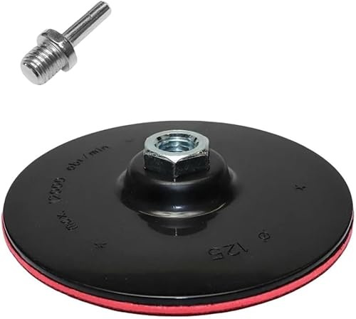 1 Pz 125mm Hook Loop Backing Pad per Dischi Abrasivi Smerigliatrice Angolare Trapano Disco Abrasivo Piatto in Gomma Smerigliatrice Angolare Punte da Trapano Disco di Sabbia, （1pcs）, （5mm Thickness）