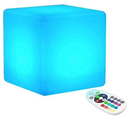 LED Leuchtkugel Würfel Stimmungslicht,KINGCOO Wasserdicht Schwimmdock Nachladbare LED Nachttischlampe,Lichtwürfel Tabelle Mood Licht Innendekoration(10CM/4 ''Kubisch)