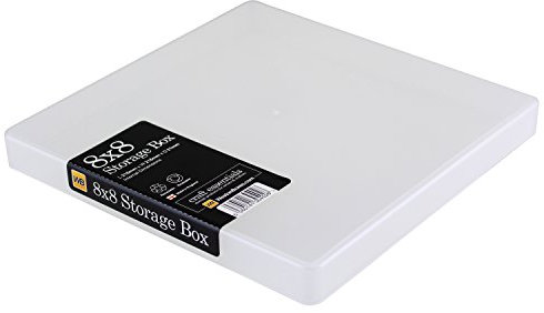 WestonBoxes Scrapbook Paper Pad Storage Box for 8 x 8 inch Card perfect for protecting expensive Origami and Craft Paper (Transparent, 5-pack)