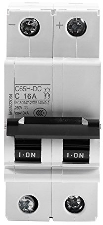 Leitungsschutzschalter, Akozon DC 250 V 2P Miniatur-Lichtschutzschalter mit niedriger Spannung, Schalter für Solarenergie 16 A/32 A/63 A für Solarmodule und Warmwasserbereiter (32 A)