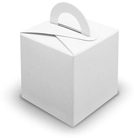 itenga 25x Würfelbox Gastgeschenk Geschenkbox mit Griff weiß (Hochzeit Taufe Geburt Kommunion Konfirmation)