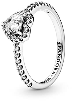 PANDORA Timeless Women's Sterling Silver Elevated Heart Ring, Size 50, No Box