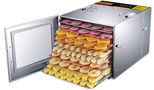 LTLWSH Deshydrateur Aliment, Déshydrateur INOX 10 Étages 35°C-75°C Déshydrateur Électrique pour Boeuf, Fruits, Légumes, Trayss sans BPA & Sécurité de Lave-Vaisselle, 600W