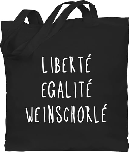 Shirtracer - Baumwolltasche - Sprüche Statement mit Spruch - Liberte Egalite Weinschorle