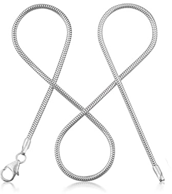 modabilé Schlangenkette Damen Halskette 925er Sterling Silber (35cm-90cm 1,6mm breit) Silberkette 925 ohne Anhänger Silberne Kette Frauen Ketten Kurz