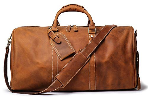 Weekender Handgepäck Reisetasche Sporttasche, Frauen Männer Reisetaschen Leder Gepäck Große Kapazität Aktentasche Handtasche Gym Sport Outdoor Übernachtung Weekender Satchel Totes Bag Herren Damen Duf