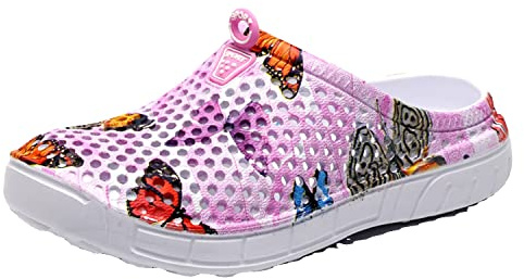 Zoccoli da giardino da donna Scarpe traspiranti Scarpe da bagno Scarpe da spiaggia Scarpe da acqua Calzature Pantofole Scarpe da passeggio Scarpe da viaggio a casa, rosa, 39 EU