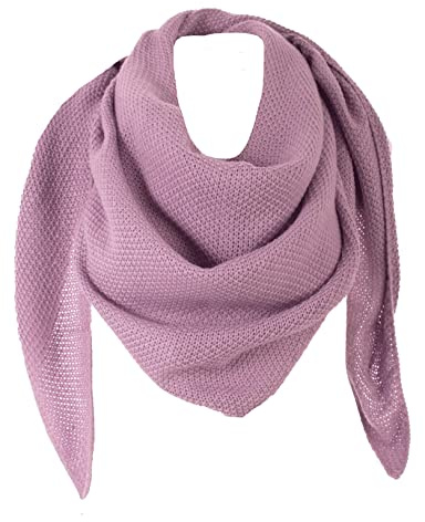 FASHION YOU WANT Damen XXL Strick Dreieck Schal mit Reiskorn Strickmuster in Unifarben, Schal, Leichtes Tuch