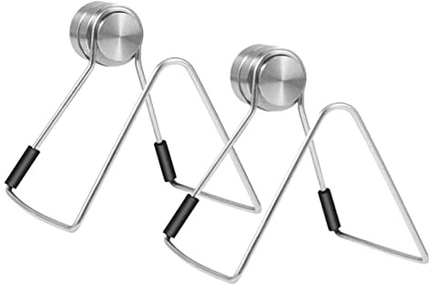 Magnetische Schwammhalter für Küchenspüle, Edelstahl, stanzfrei, Küchenspüle, schnell trocknend, Küchenzubehör für Arbeitsplatten-Organizer, 2 Stück, L (6 x 6 x 5,5 cm)