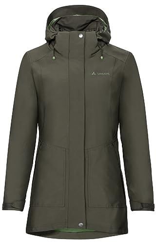 VAUDE Idris III 3-in-1 Parka Damen – Damen-Winterjacke wasserdicht, winddicht & atmungsaktiv mit Eco-Finish, Damen-Doppeljacke mit wärmender Hybrid-Innenjacke – in Khaki, Größe: 40