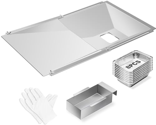 Wanchao Fettwanne mit Auffangwanne und Folieneinsatz, verstellbare Tropfpfanne für 3/4/5 Gasgrill-Modelle von Dyna Glo, Nexgrill, Expert Grill, Kenmore, Charbroil, BHG und mehr Grill Ersatzteile.