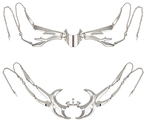 NICENEEDED 2 Stück Munson Punk Mechanische Maske, Unregelmäßiges Metall-Halbmasken-Gesichtsbekleidungszubehör, Halloween-Kostüm, Cosplay, Halbmaske, Gesichtsschmuck