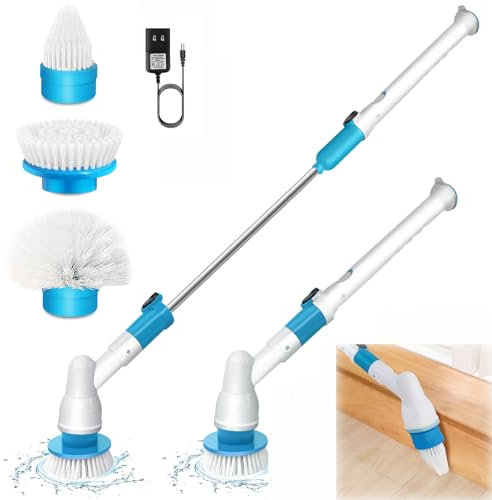 Handheld Elektrische Reinigungsbürste 3200RPM Elektrische Putzbürste mit 3 Bürstenaufsatz, Power Spin Scrubber mit Verlängerungsarm Für Bäder geeignet