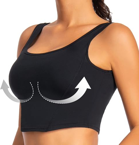 GymCope Sport BH Damen ohne Bügel, Sport Oberteile Damen Push Up BH Gepolstert, Modische Top mit Integriertem BH für Gym, Sport, Yoga, Causal