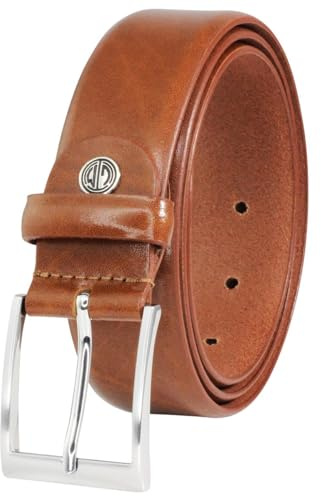 LINDENMANN Ledergürtel Herren 35 mm Vollrind cognac