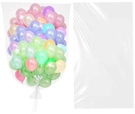 Mozeat Lens 2 Pack Ballonbeutel Groß für Transport Wiederverwendbar 59 x 47 Zoll Große Klar Kunststoff Ballon Drop Bag Riesige Ballon Aufbewahrungsbeutel für Transport Geburtstag Hochzeit Weihnachten
