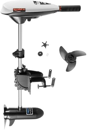 OUBUBY Electric Trolling Motor 12V 65LBS Transom Mounted Outboard Motor with Telescopic Handle & LED Battery Indicator 7 Gears Outboard Electric Motor Engine for Boat, Dinghy and Kayaks