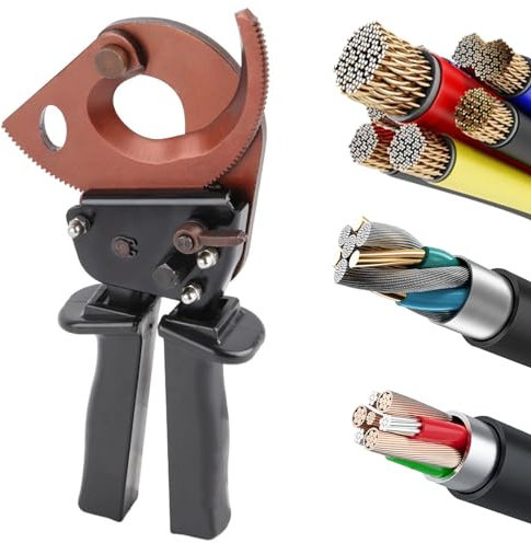 Kabelschneider mit Ratsche Kabelschere, Ratschenschneider und Drahtkabelschneider Schneiden Sie bis zu 300 mm², J40A Hochleistungs-Ratschenkabelschneider aus Aluminium und Kupfer