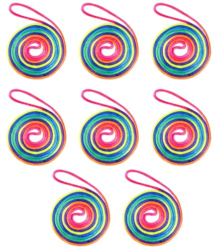 8 Stück Fingertwist Rainbow Rope, Rainbow Rope, Finger Twist Fadenspiel, Regenbogen Farbe Fummeln Finger Faden Seil, für Teenager und Erwachsene, Stimuliert die Kreativität