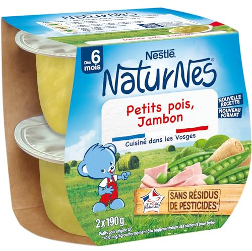 NESTLÉ BÉBÉ - PETITS POIS JAMBON DES 6 MOIS 2x190g