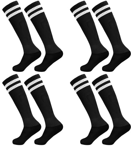 HYCLES 4 Paar Fußballsocken Kinder Stutzen Kinder Fußballsocken für Jungen und Mädchen Kniestrümpfe Sportsocken Trainingssocke Sockenstutzen Fußballtraining Laufen Sport 3-6 Jahre