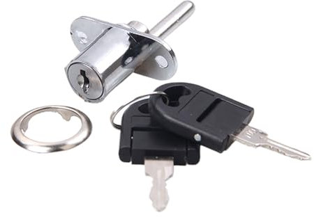 wisoolkic Serrure de tiroir en alliage de Zinc, facile à installer, pour armoires de bureau, serrure rotative, cylindre de classement, serrure à Triple tiroir, Argent, 19MM